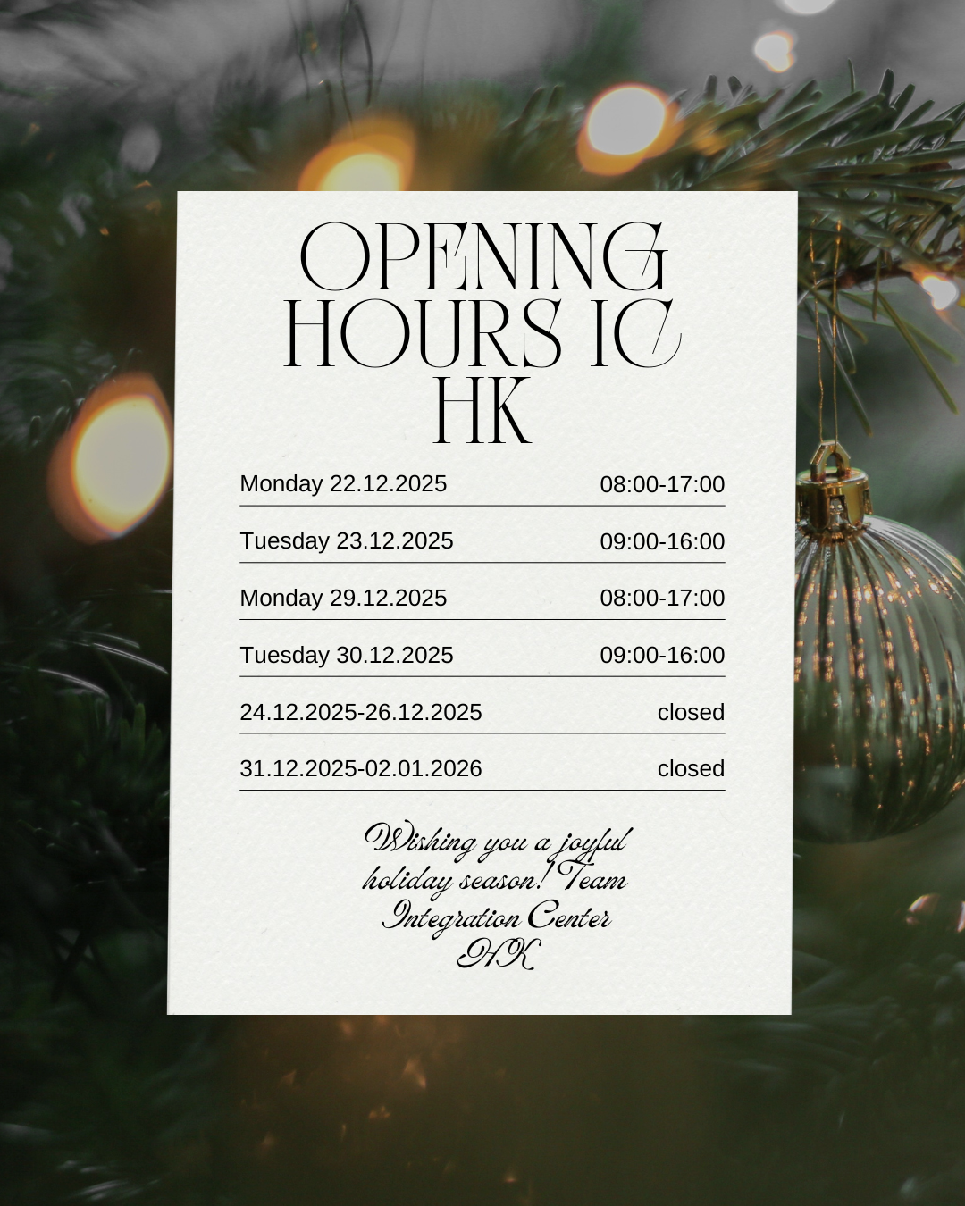 Opening Hours